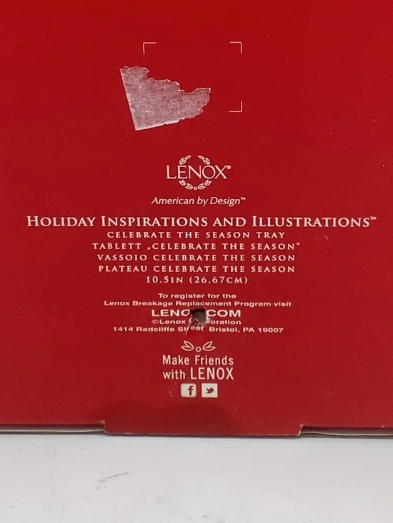 Lenox Holiday “Celebrate the Season” Serving Tray - Picture 8 of 8